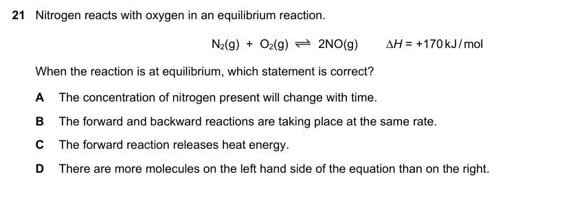 Diagram for O Level Chemistry question – Reversible reactions and industrial conditions